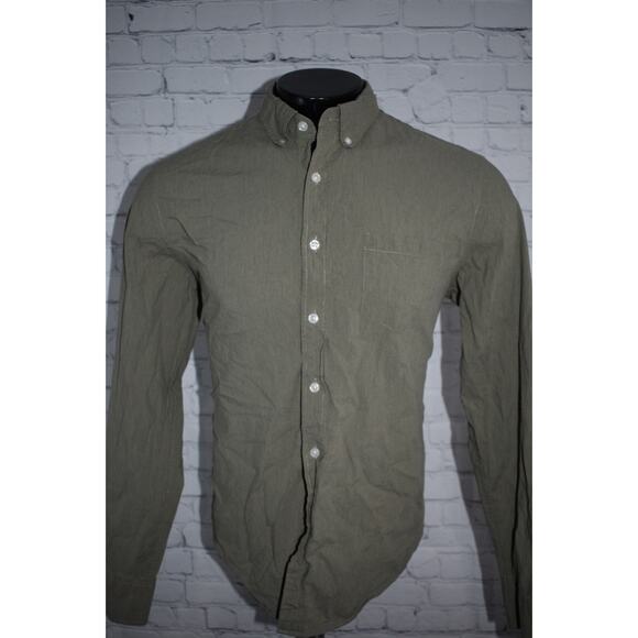 J Crew Mercantile Dress Shirt Button Up Mens Size Large Flex Green Cotton Blend - Picture 5 of 6